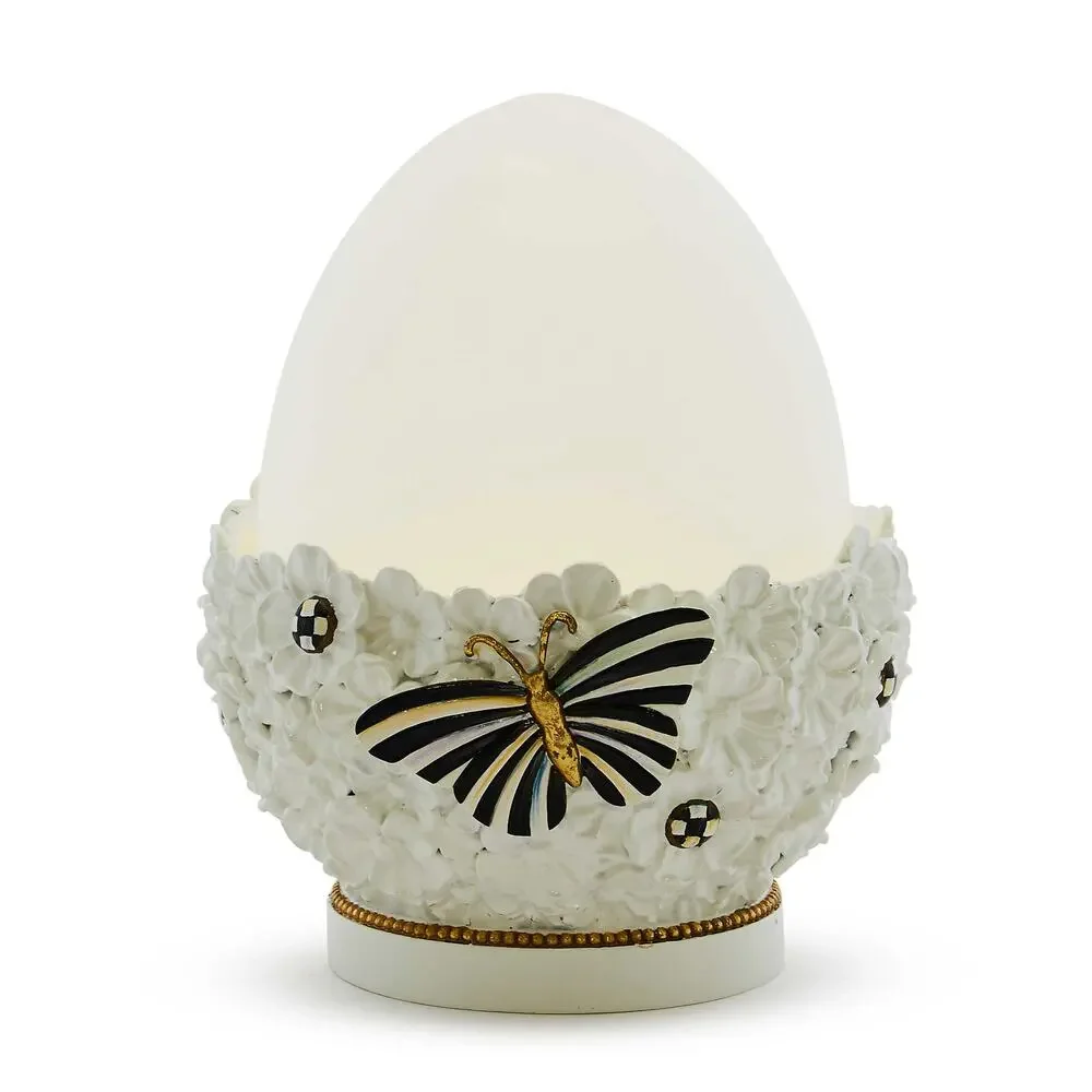 MACKENZIE-CHILDS White Rabbit Illuminated Egg NEW